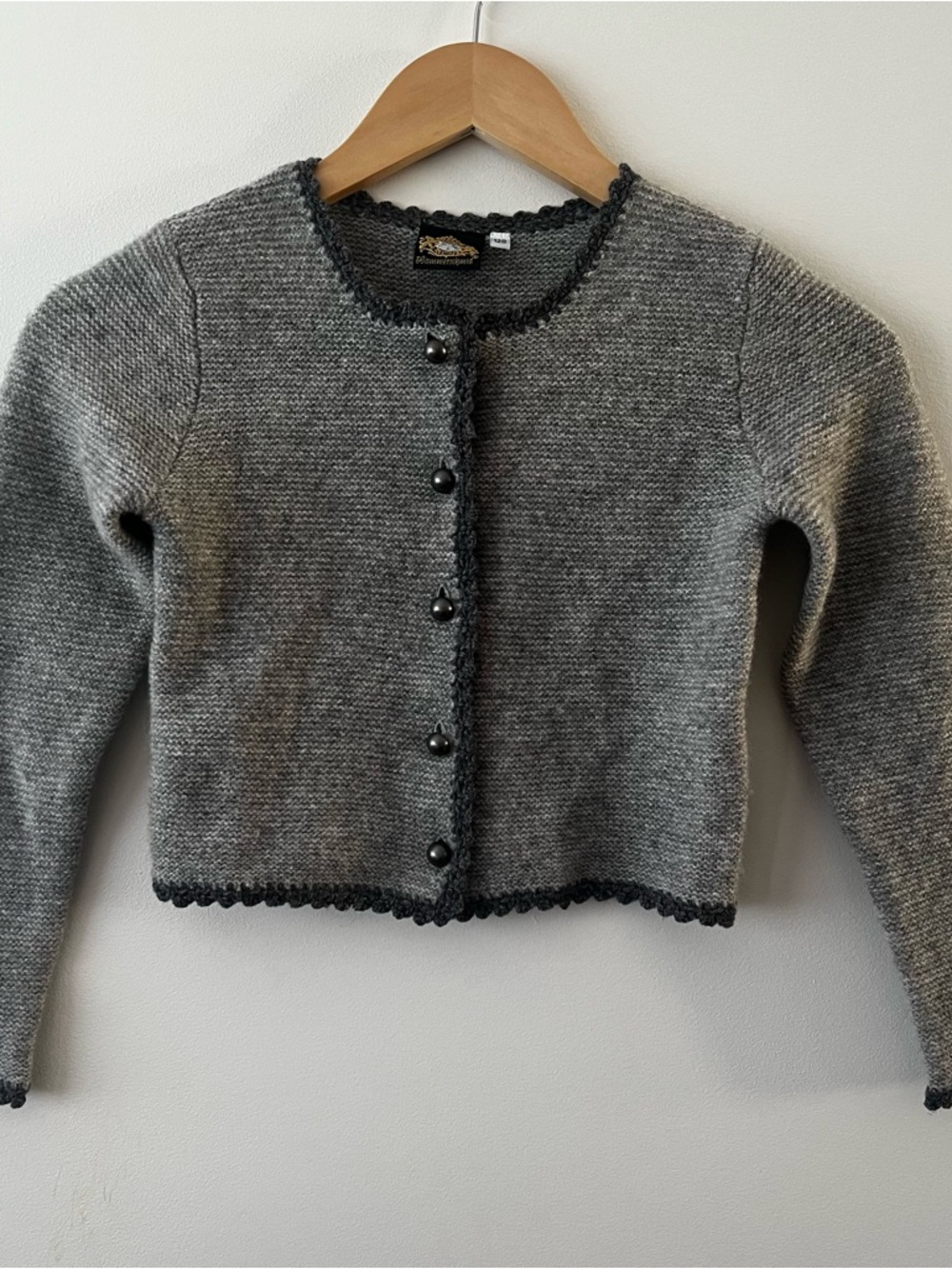 Girls Hammerschmid Bavarian Wool Gray Knit Cardigan Sweater 128 cm 6/7